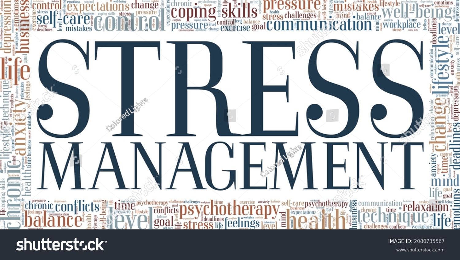 Stress Management Vector Illustration Word Cloud Stock Vector (Royalty ...