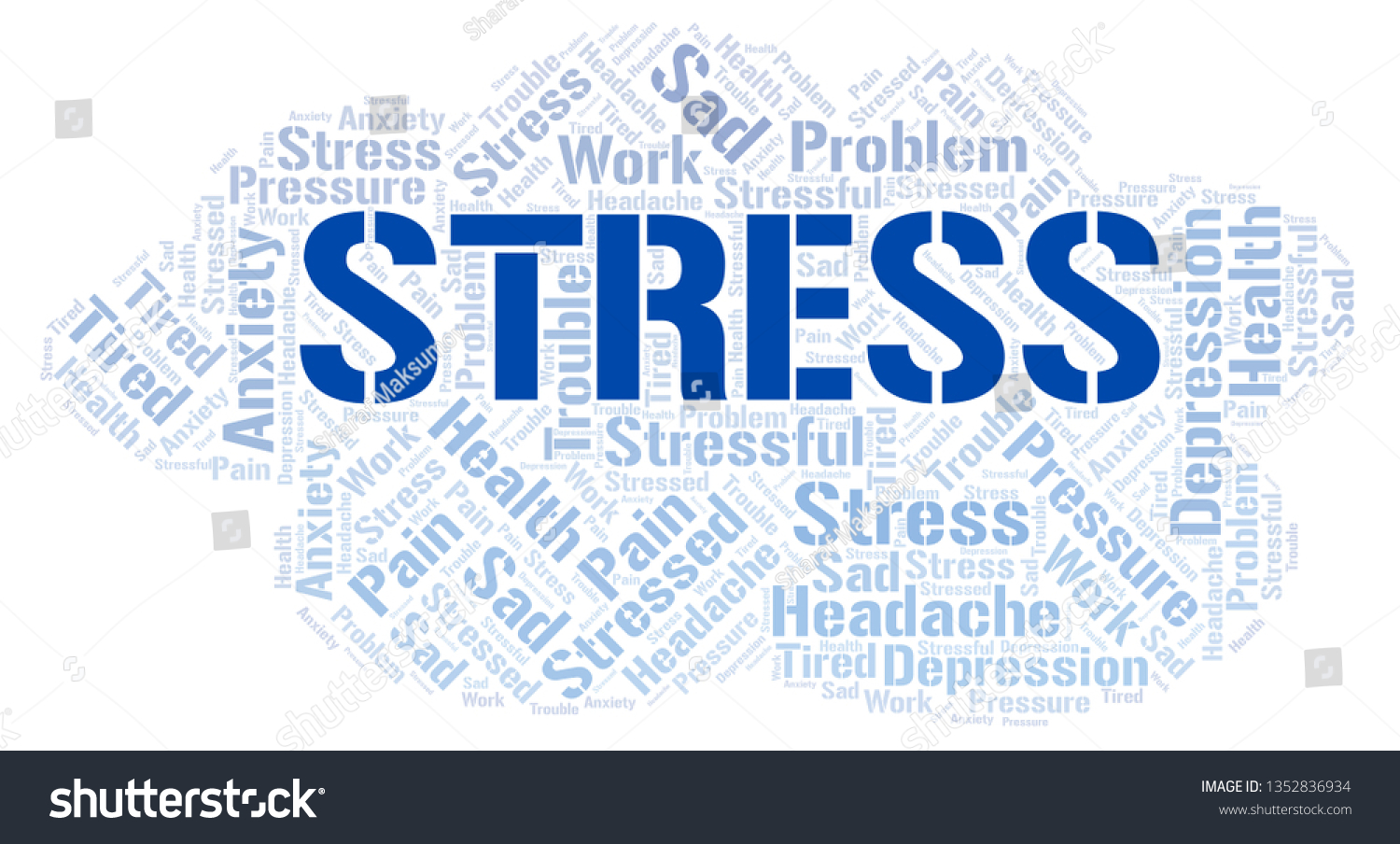 Stress Word Cloud Stock Vector (Royalty Free) 1352836934 | Shutterstock