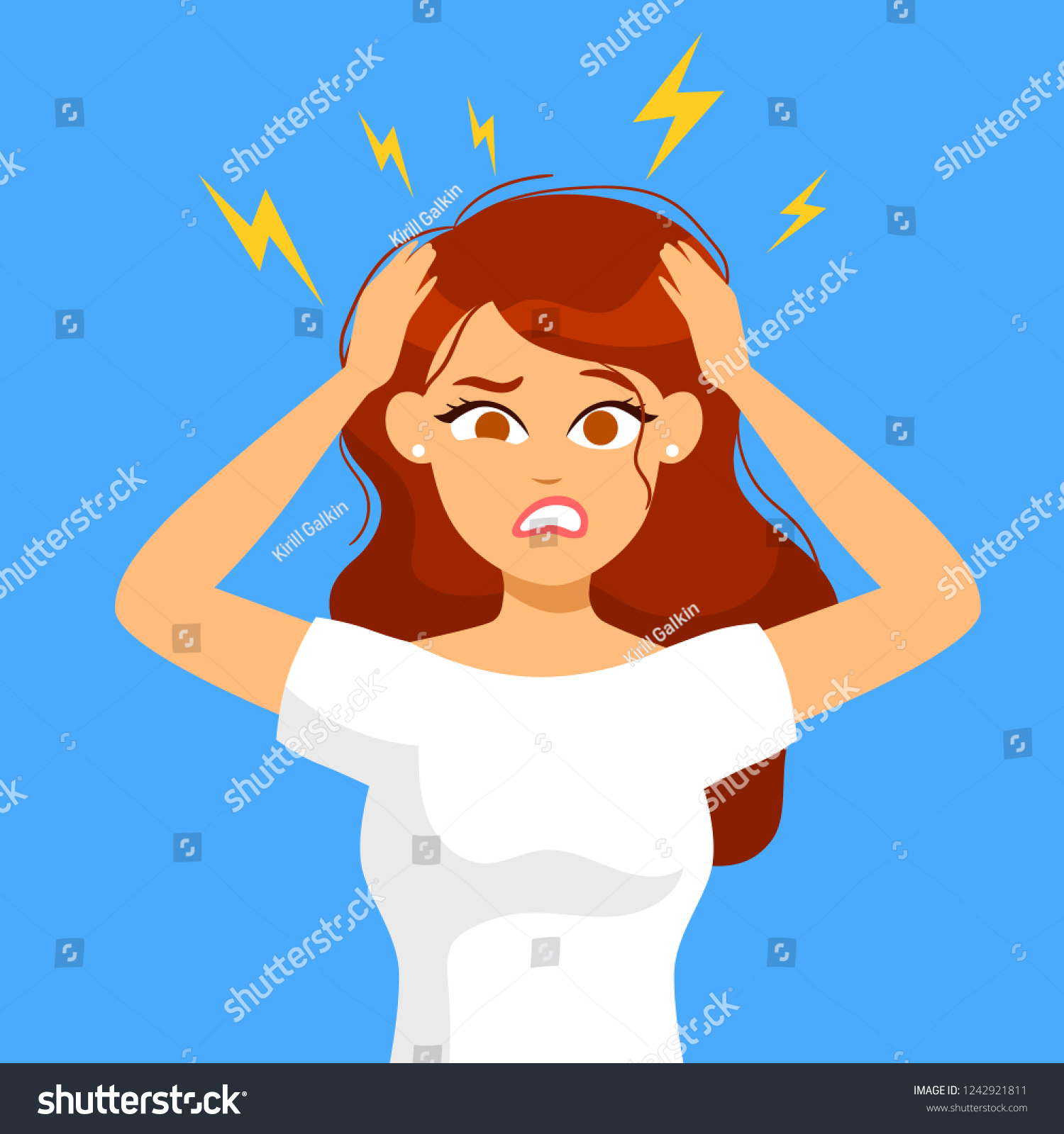 Stressed Cartoon Business Woman Office Work Stock Vector Royalty Free