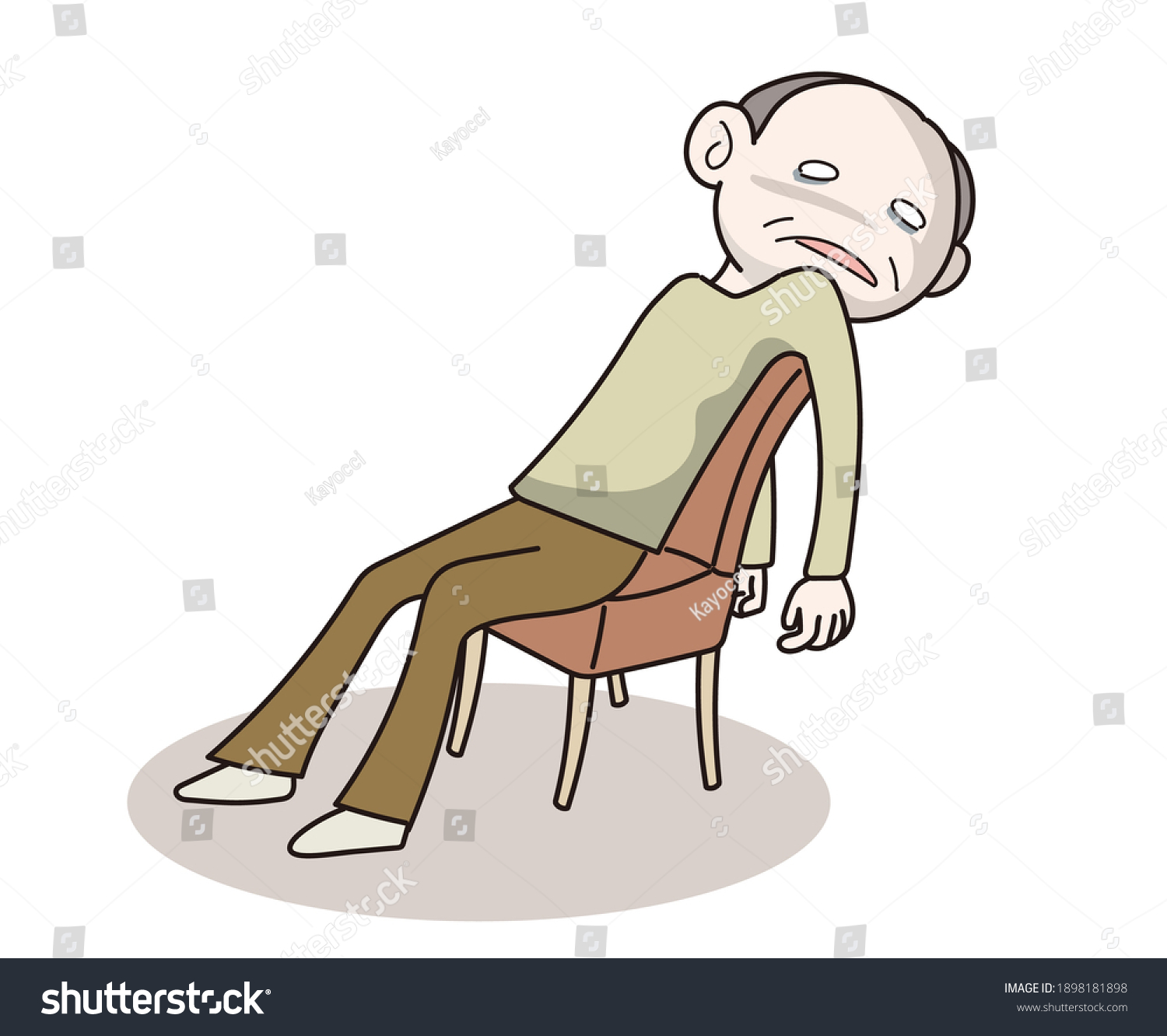 Stressed Man Sitting On Chair Vector Stock Vector (Royalty Free) 1898181898