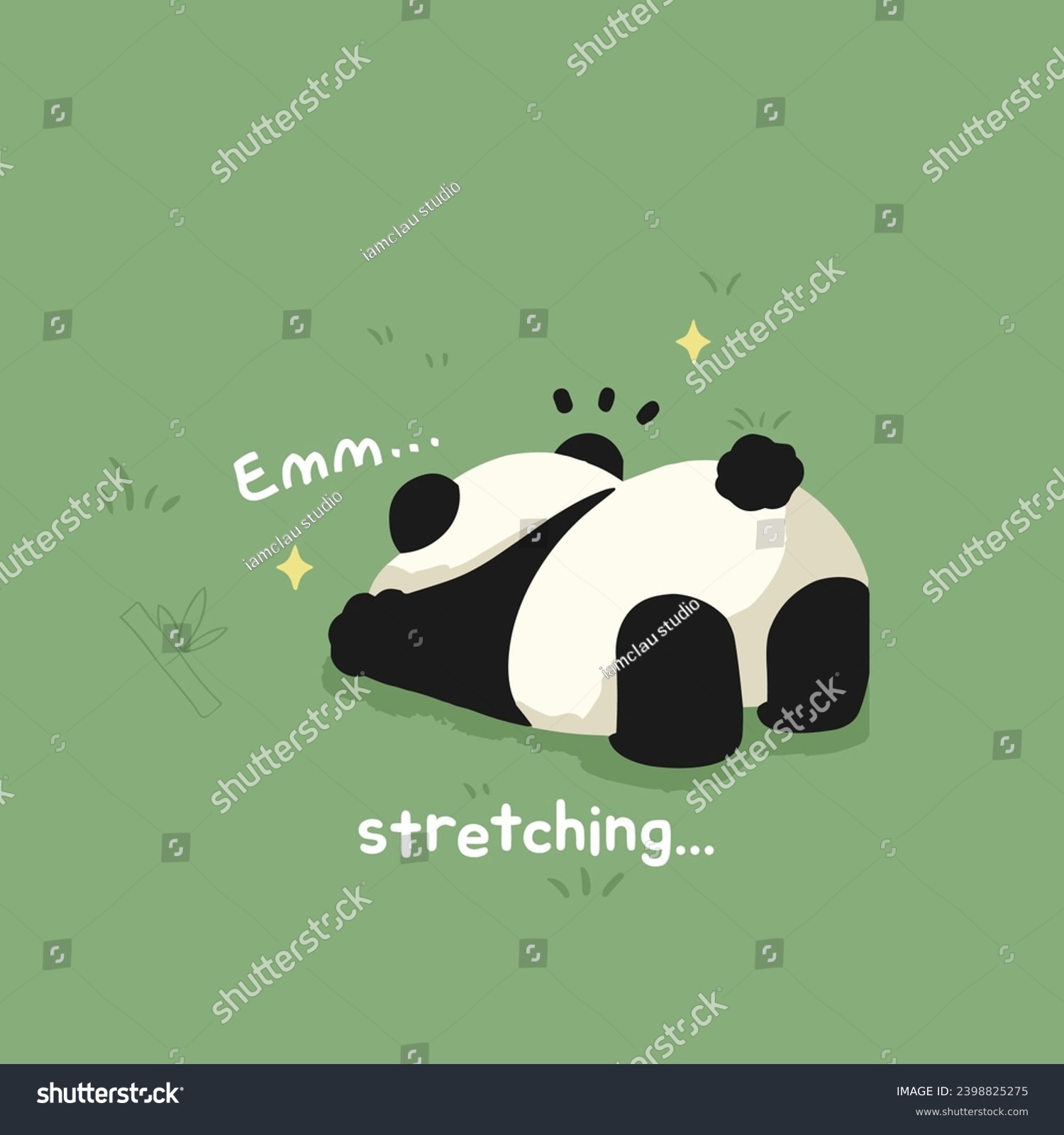 SVG of Stretching Panda vector for kidswear svg
