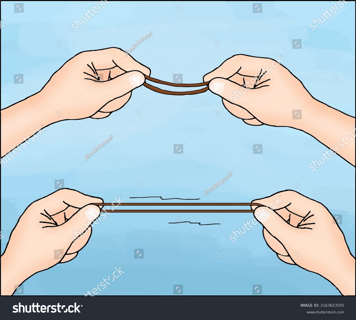 Stretching Tire By Hand Rubber Band Stock Vector (Royalty Free