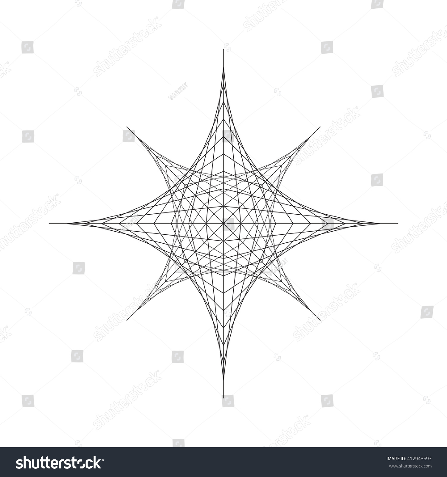 String Art Sacred Geometrywhite Background Stock Stock Vector Royalty