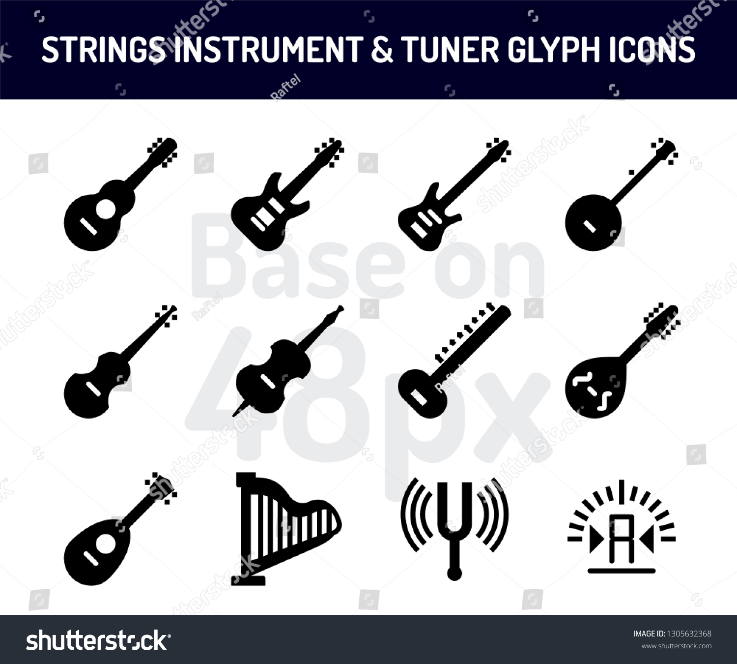 String Instrument Icon Set Solid Icons Stock Vector (Royalty Free ...