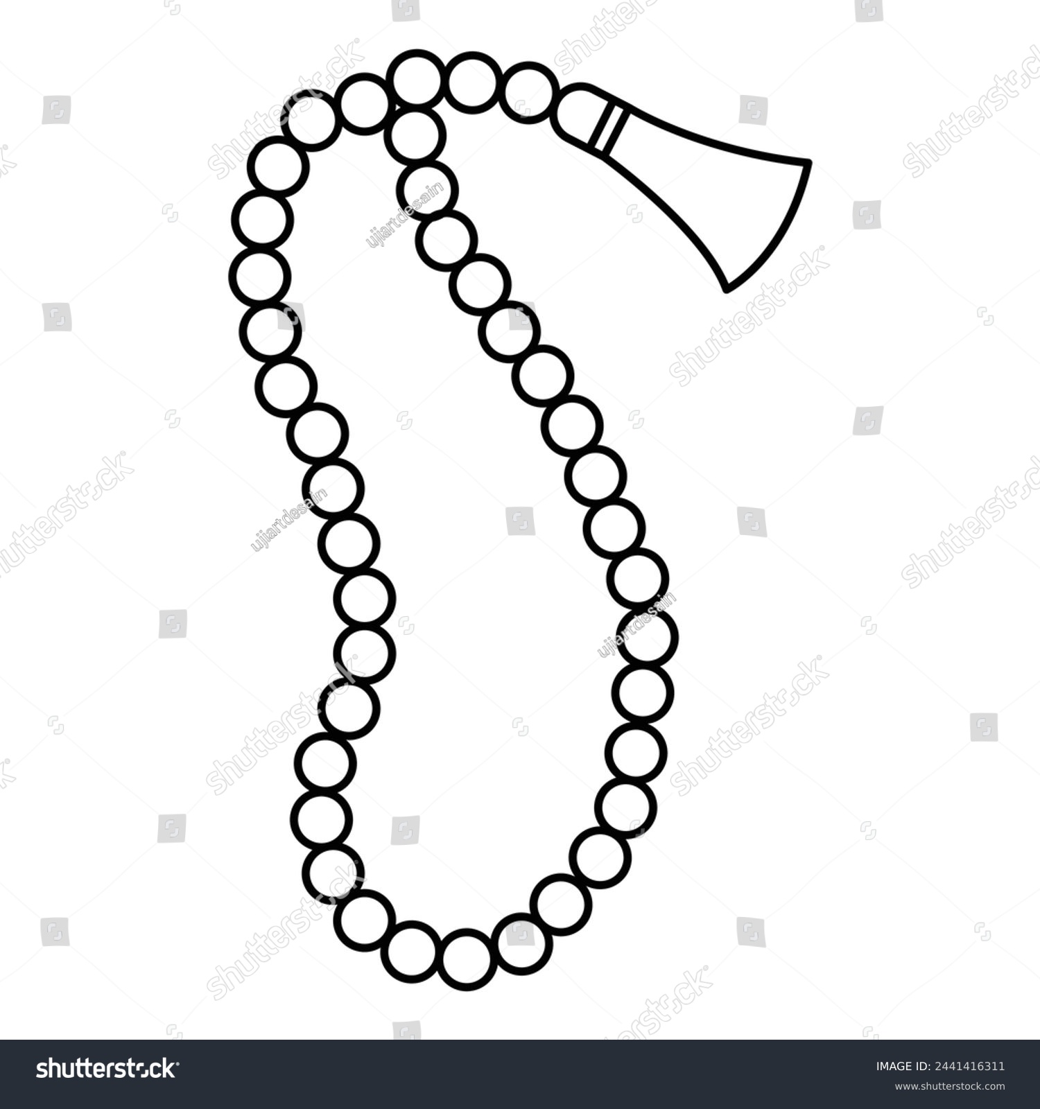 SVG of string of beads used by Muslims to keep track of counting in tasbih svg