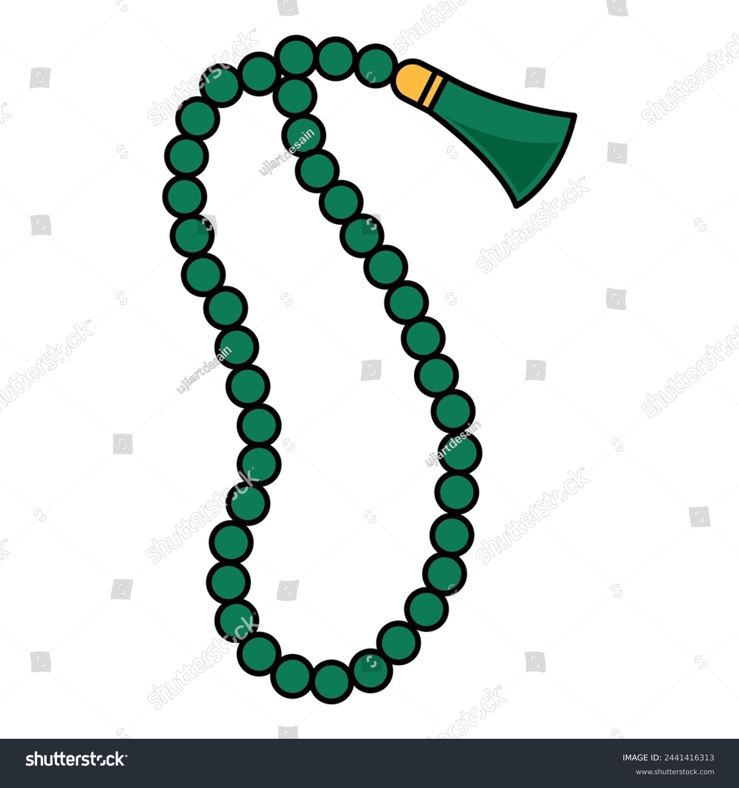 SVG of string of beads used by Muslims to keep track of counting in tasbih svg