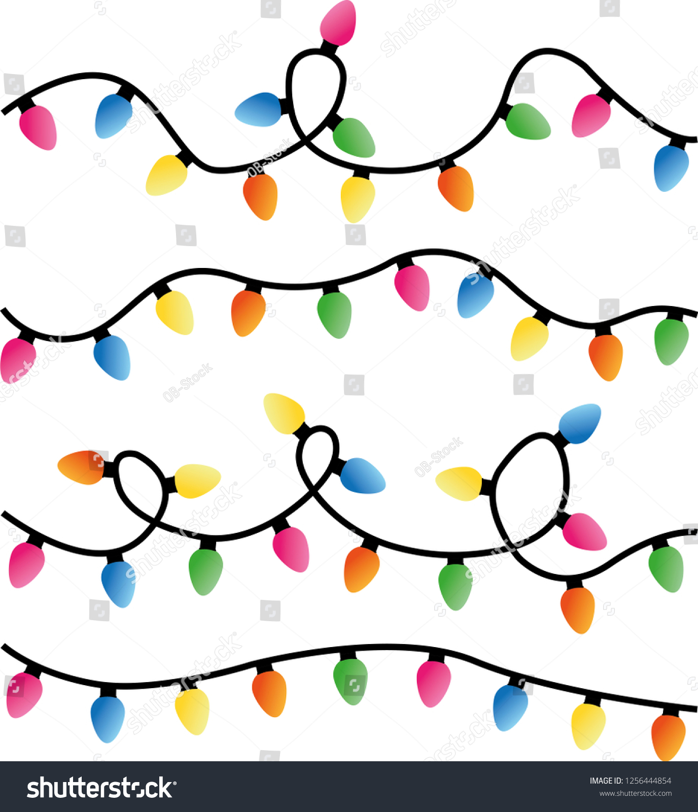 String Christmas Lights Vector Illustration Stock Vector (Royalty Free