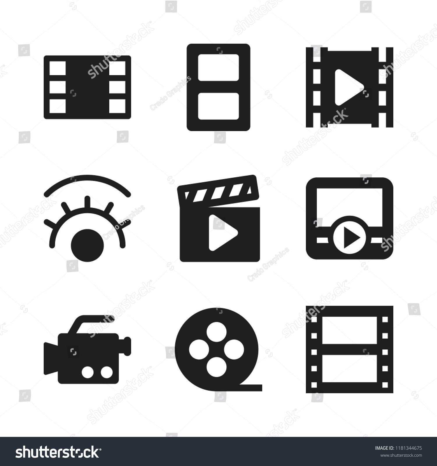 Strip Icon 9 Strip Vector Icons Stock Vector (Royalty Free) 1181344675