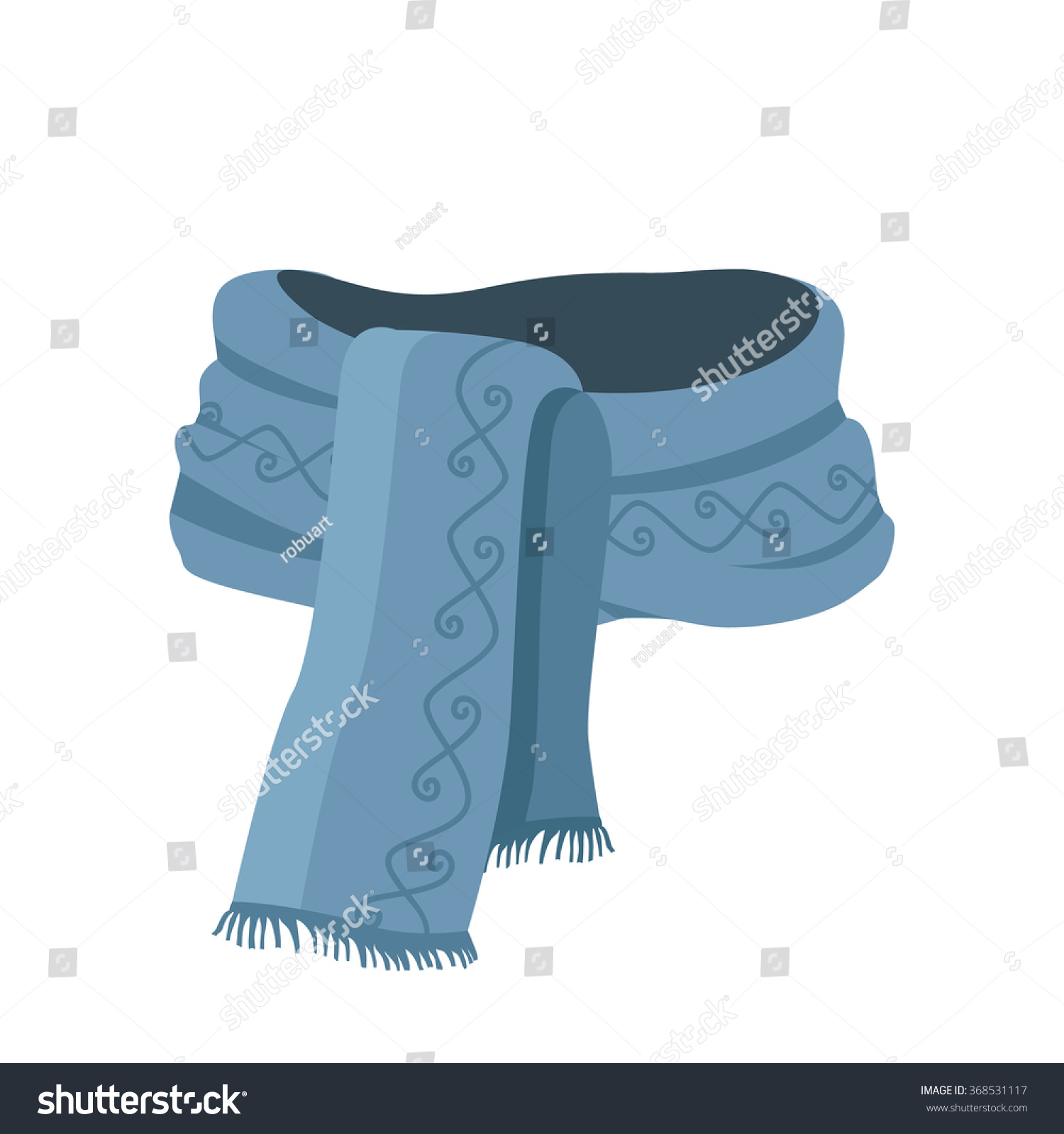 Striped Scarf Isolated Icon Cartoon Striped Stock Vector 368531117 ...