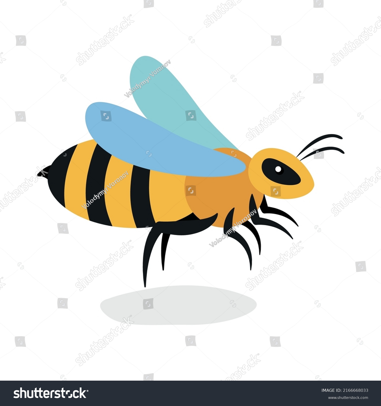 Striped Wasp Flying Sting Stock Vector Royalty Free 2166668033 Shutterstock 8399