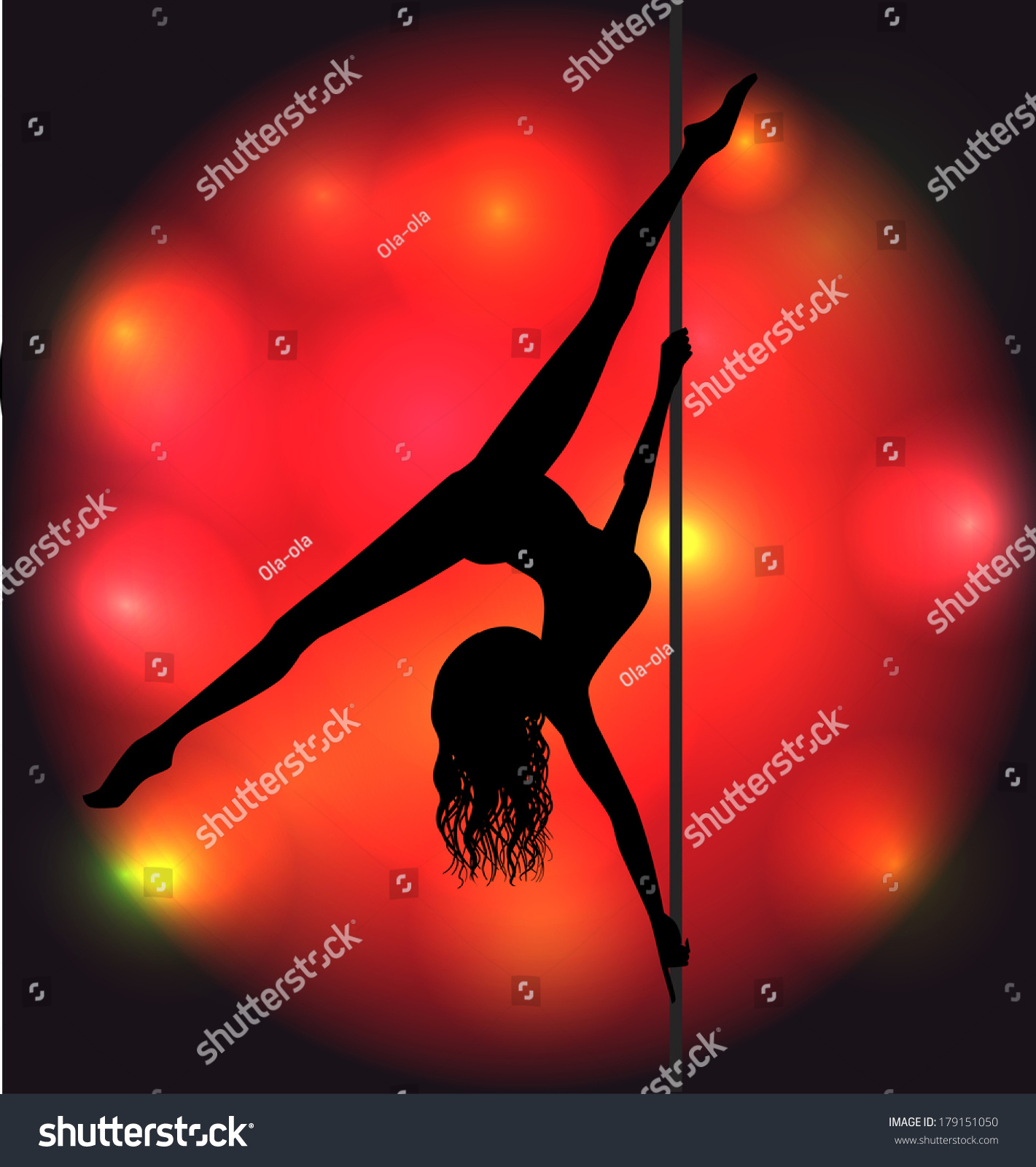 Striptease Girl Silhouette Pole Stock Vector Royalty Free 179151050