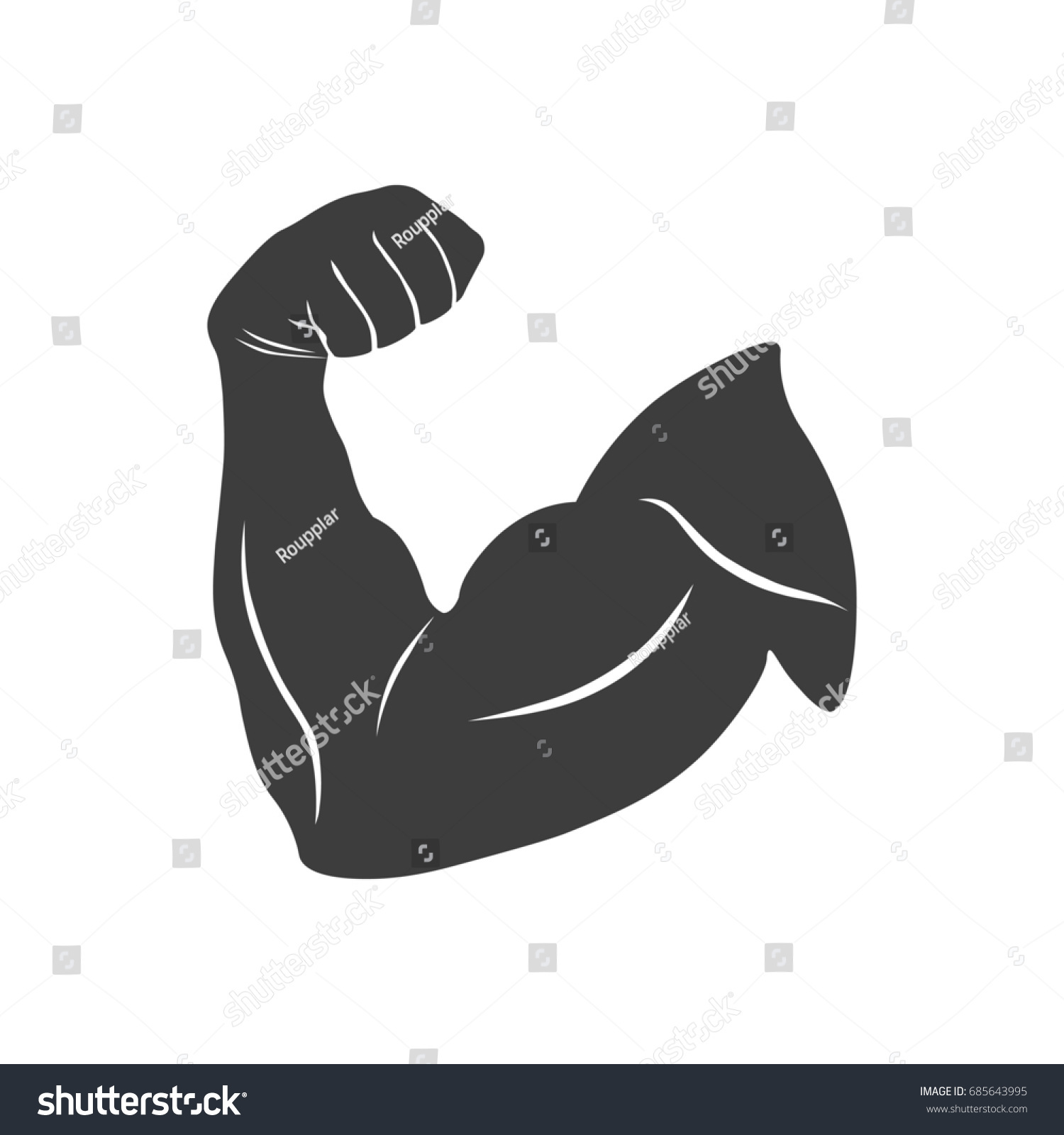 Strong Biceps Icon Black Style Bodybuilder Stock Vector Royalty Free 685643995 8666