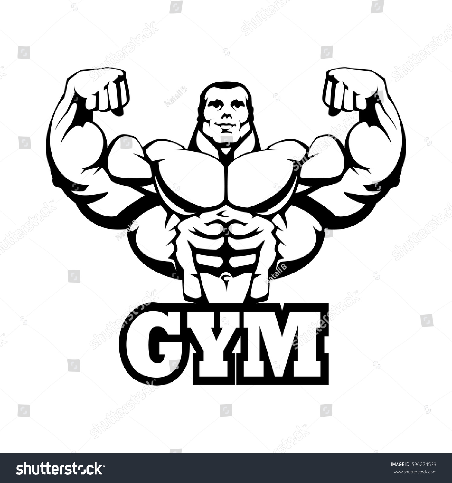 Strong Bodybuilder Huge Biceps Gym Logo Stock Vector Royalty Free 596274533 2430