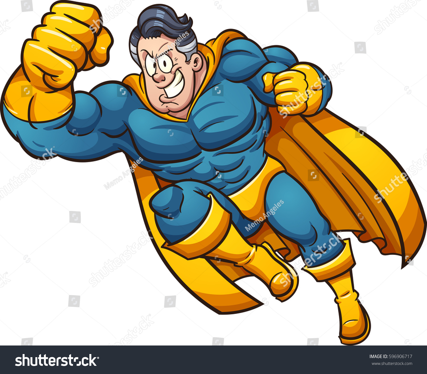 Strong Cartoon Superhero Vector Clip Art Stock Vector (Royalty Free ...