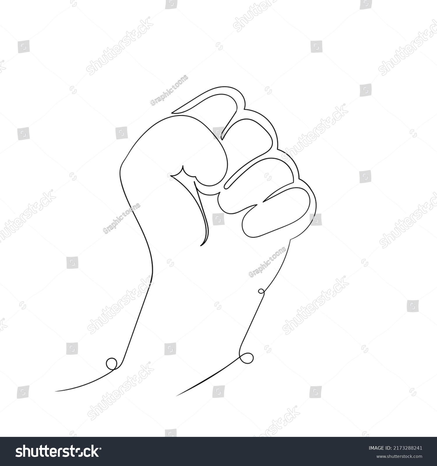 Strong Hand Line Art Drawing Style Stock Vector (Royalty Free ...