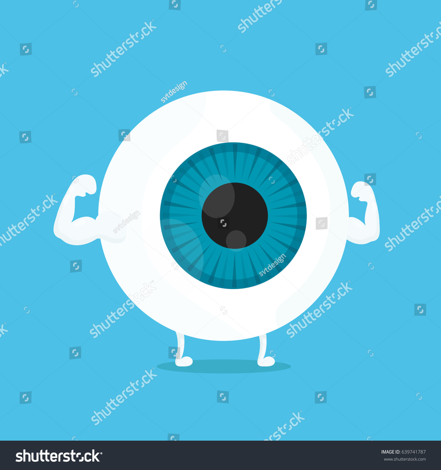 Strong Healthy White Eye Eyeball Character Stock Vector (Royalty Free ...