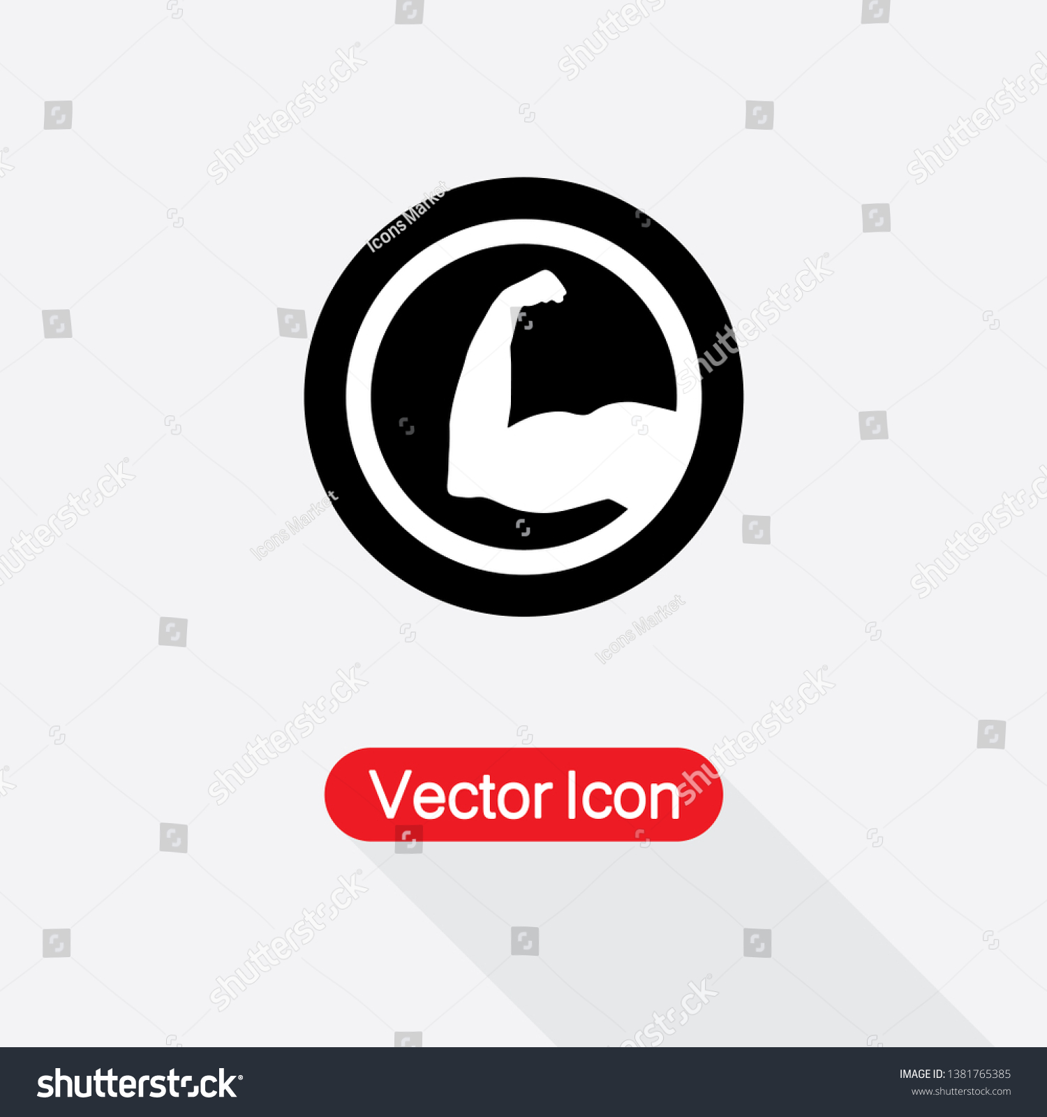 Strong Icon Biceps Icon Muscular Arm Stock Vector (Royalty Free ...