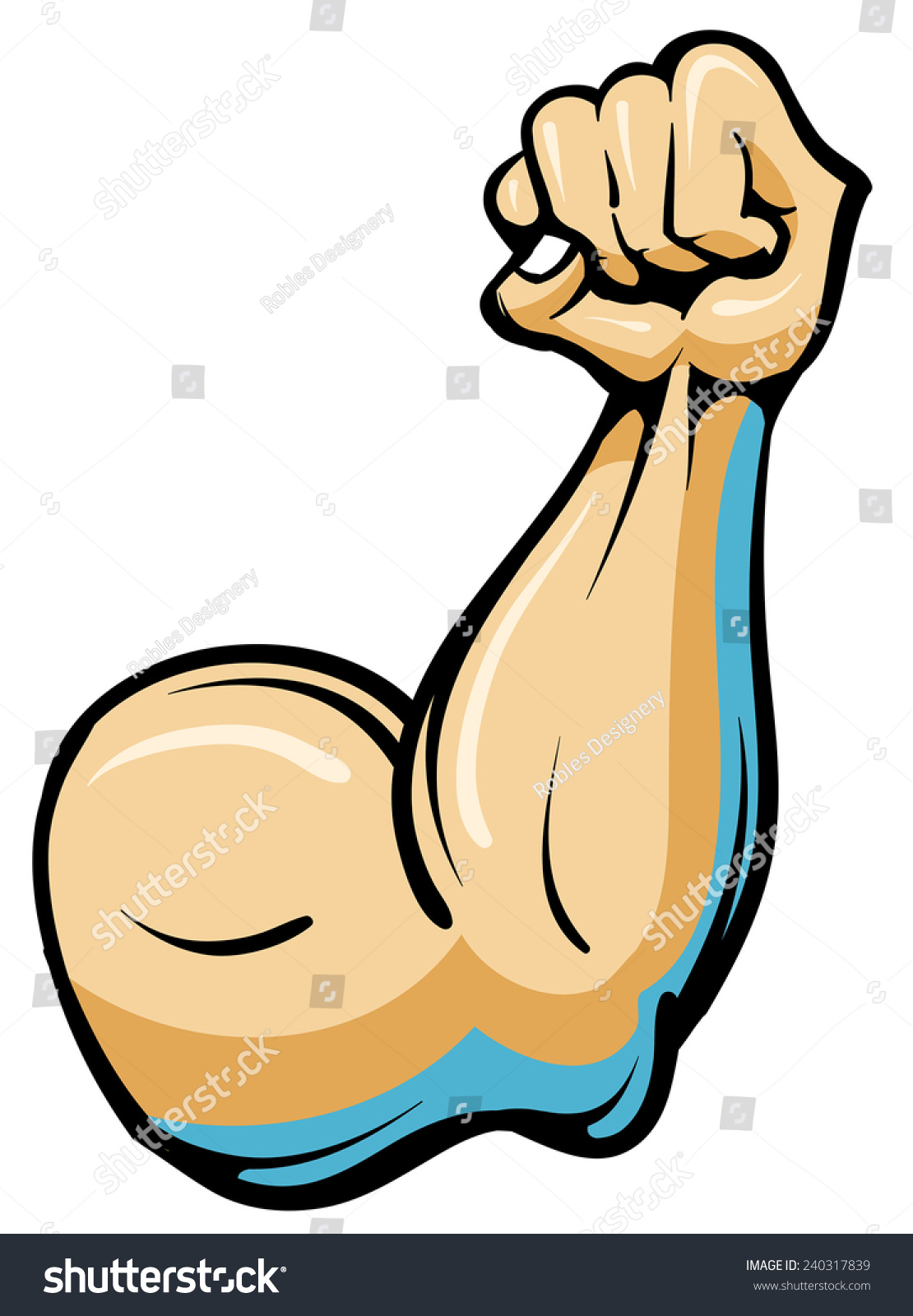 Strong Male Arm Muscles Hand Curled Stock Vector 240317839 - Shutterstock