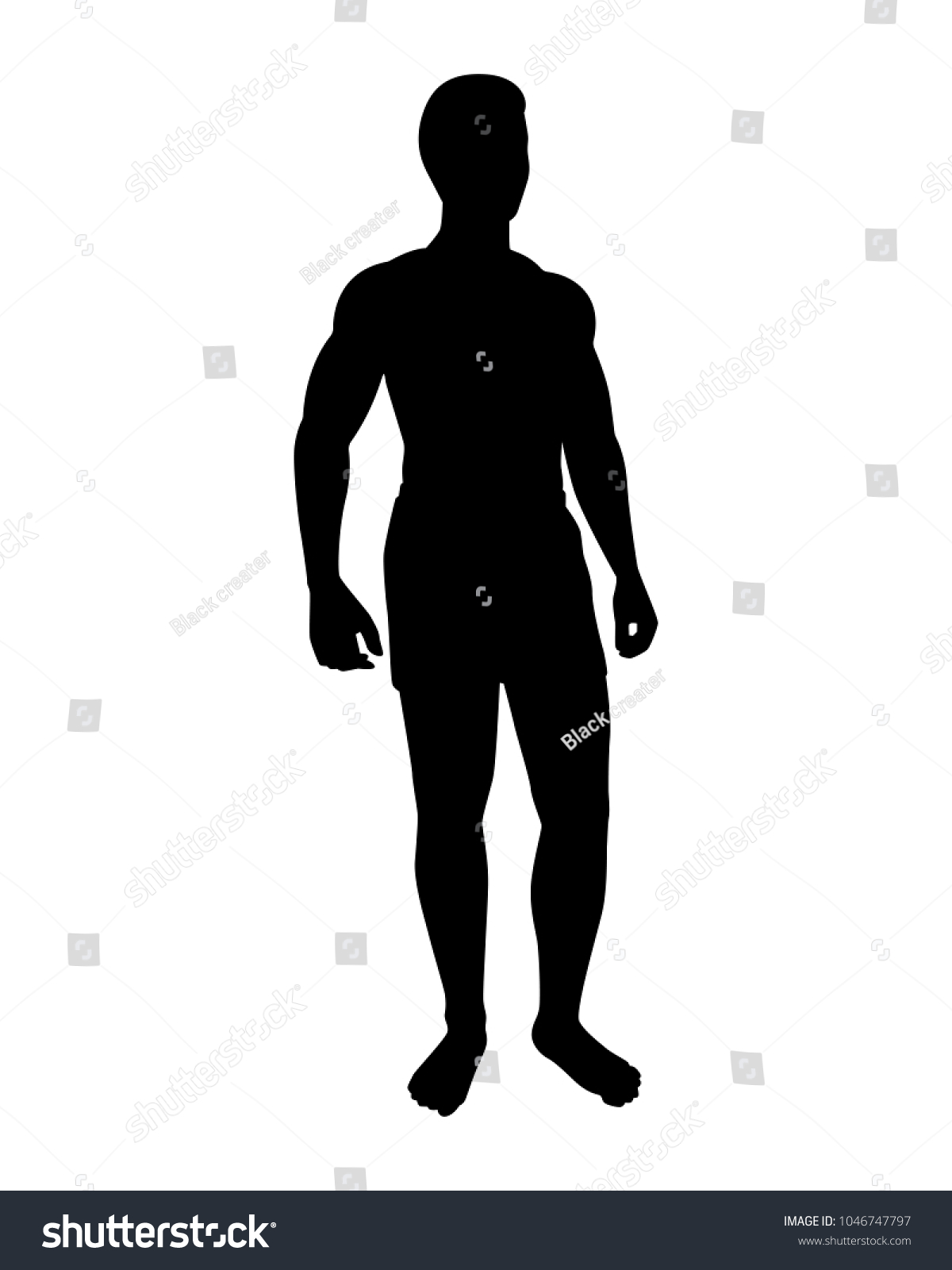 Strong Man Silhouette Vector Stock Vector (Royalty Free) 1046747797