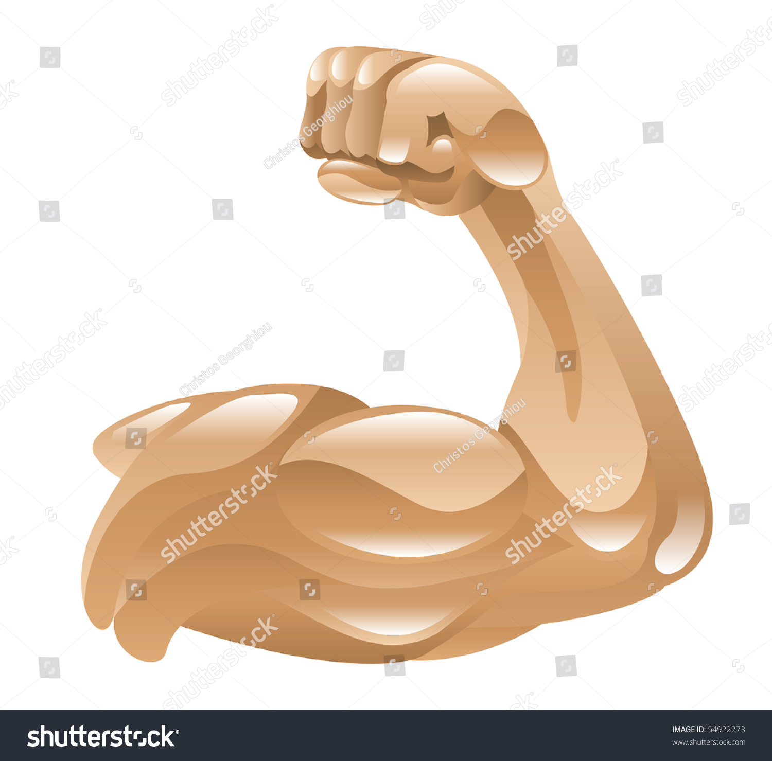 Strong Muscle Arm Icon Clipart Illustration - 54922273 : Shutterstock