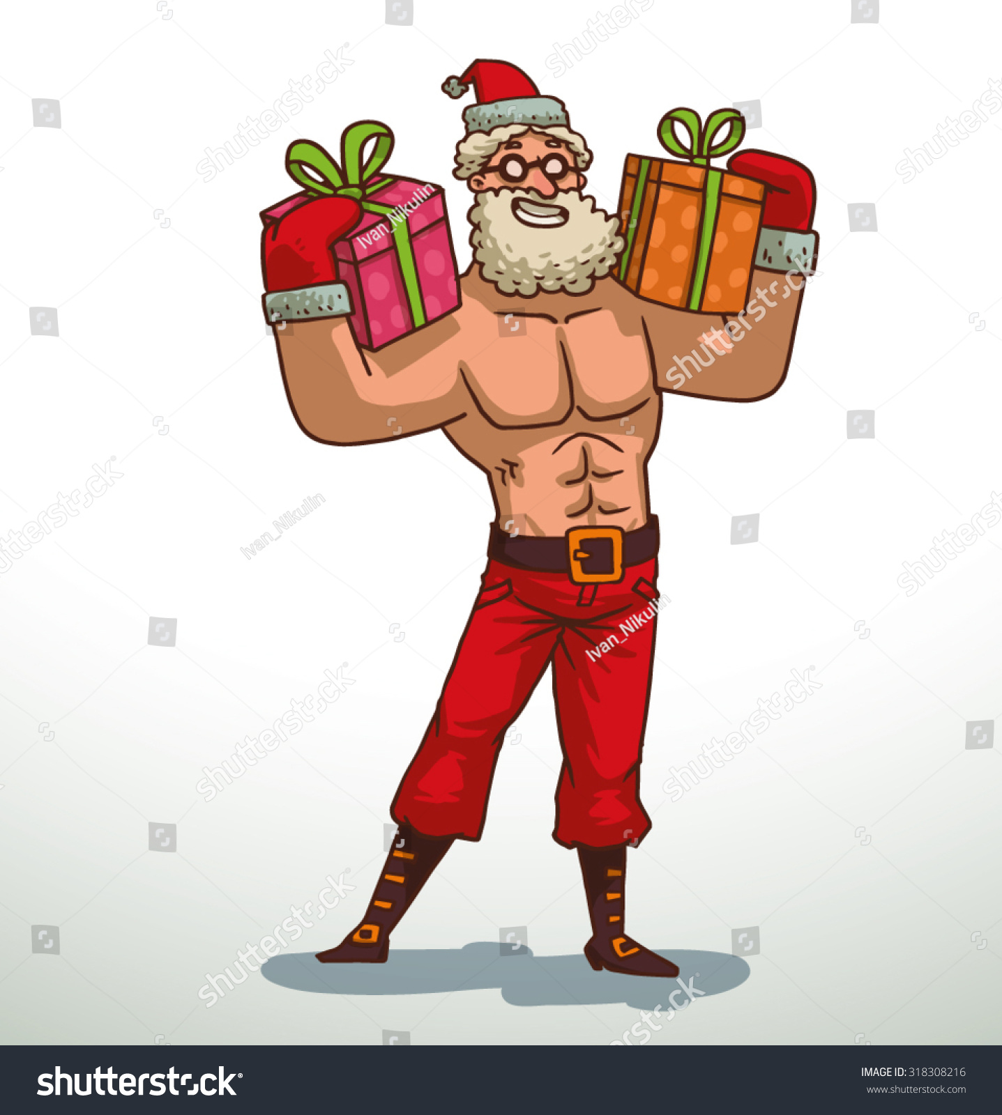 Strong Santa Claus Stock Illustration 220830445 - Shutterstock