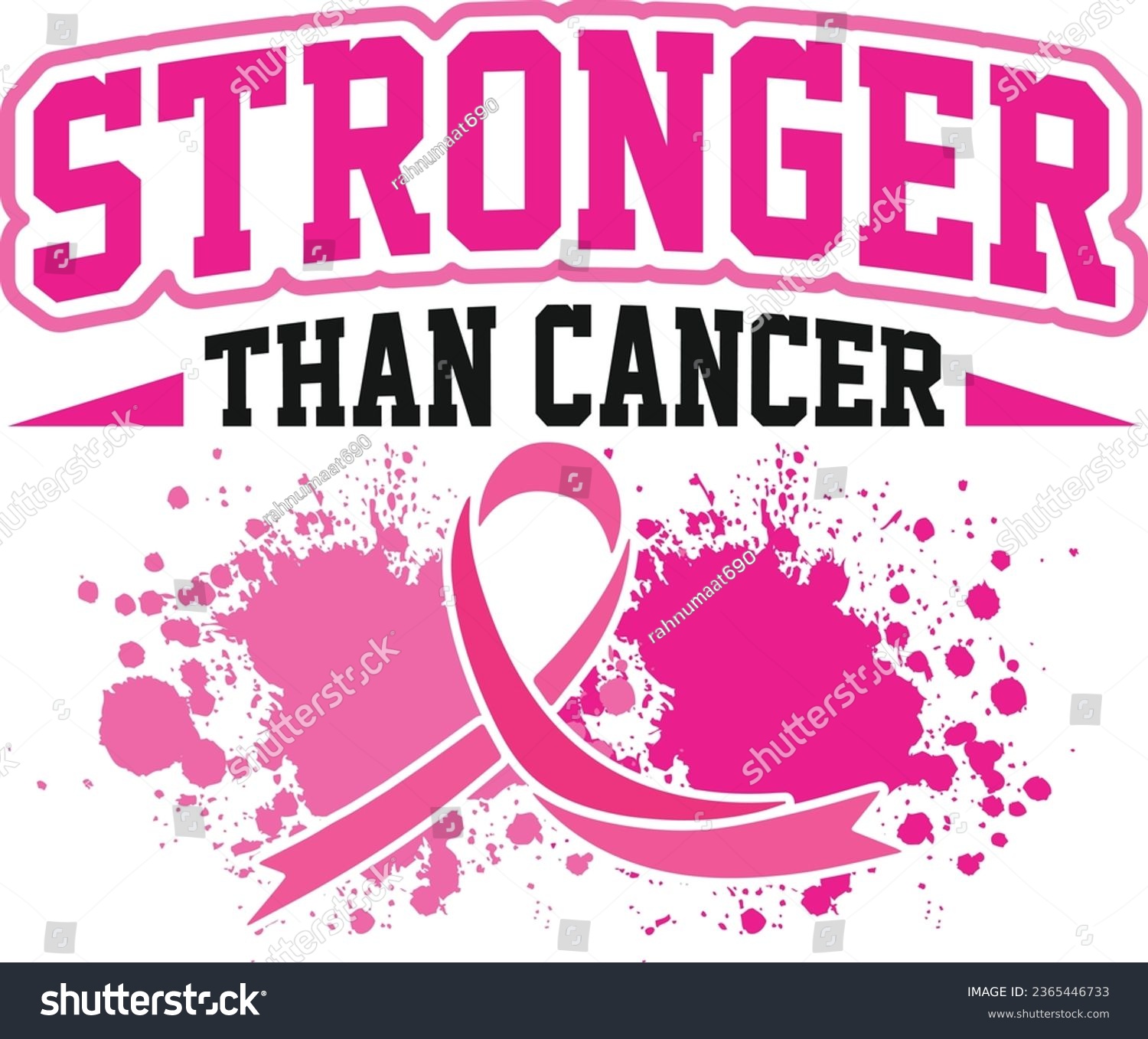 SVG of Stronger breast cancer awareness month saying svg