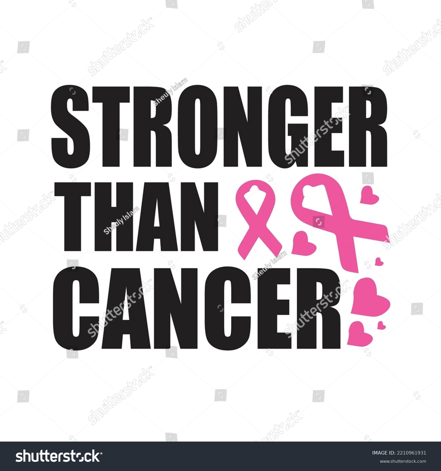 SVG of Stronger Than Cancer - Breast Cancer Svg T-Shirt Design svg