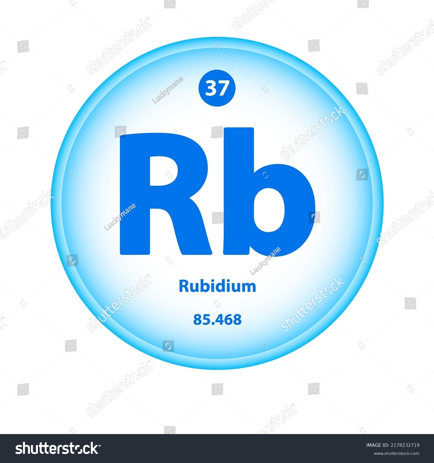 Structure Chemical Element Rubidium Rb Symbol Stock Vector (Royalty ...