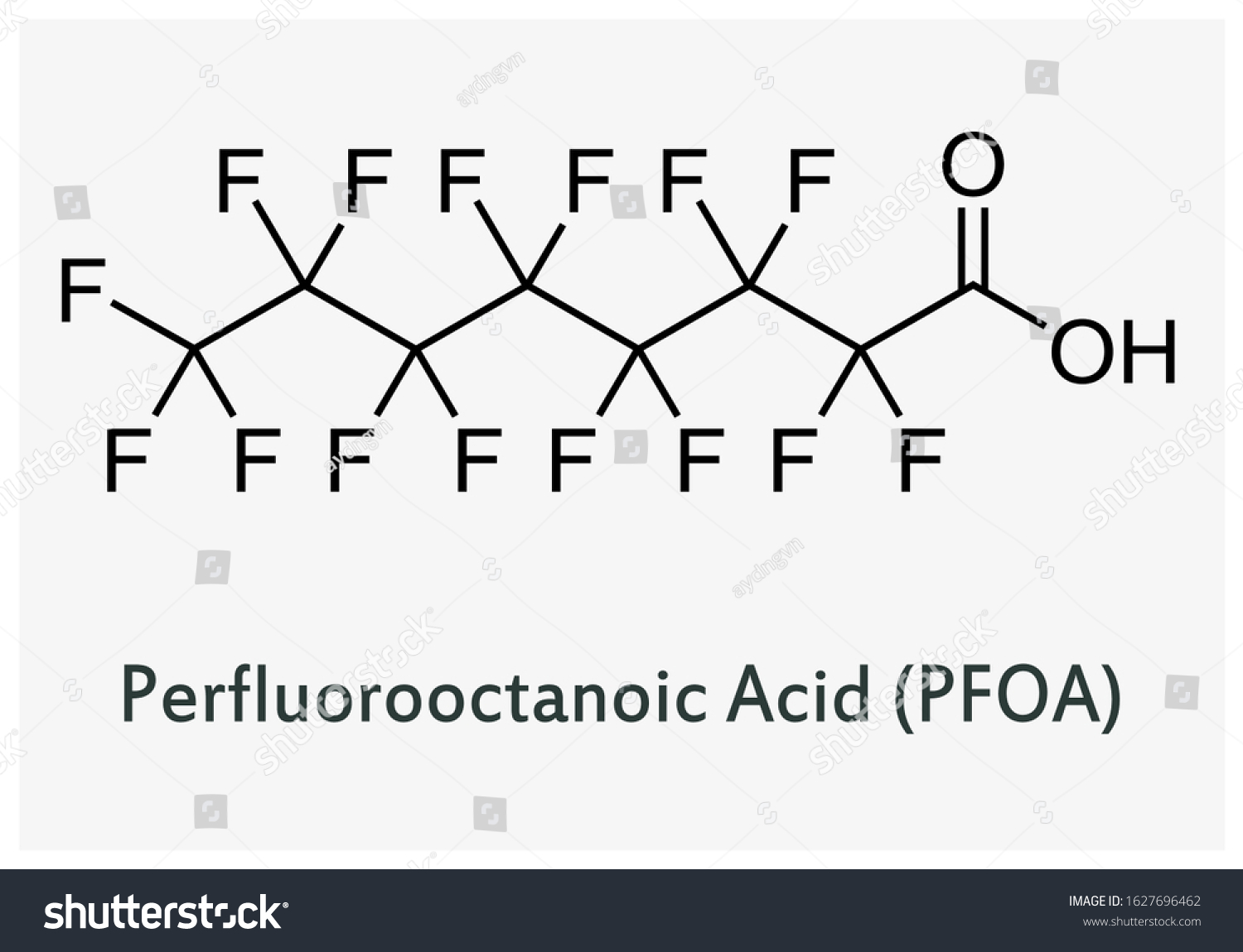 Structure Perfluorooctanoic Acid Pfoa Chemical Structure Stock Vector Structure Perfluorooctanoic Acid Pfoa Chemical Structure Stock Vector