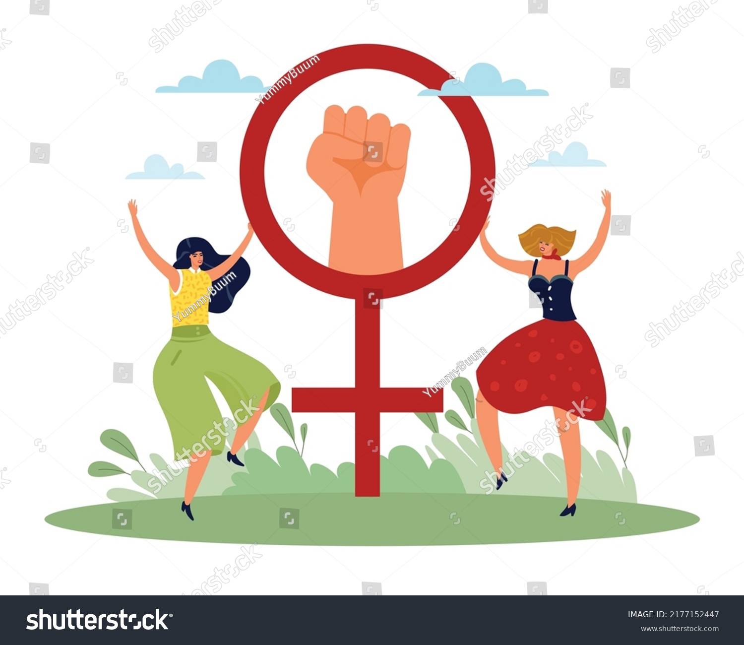 Struggle Equality Women Rights Poster Freedom Stock Vector Royalty