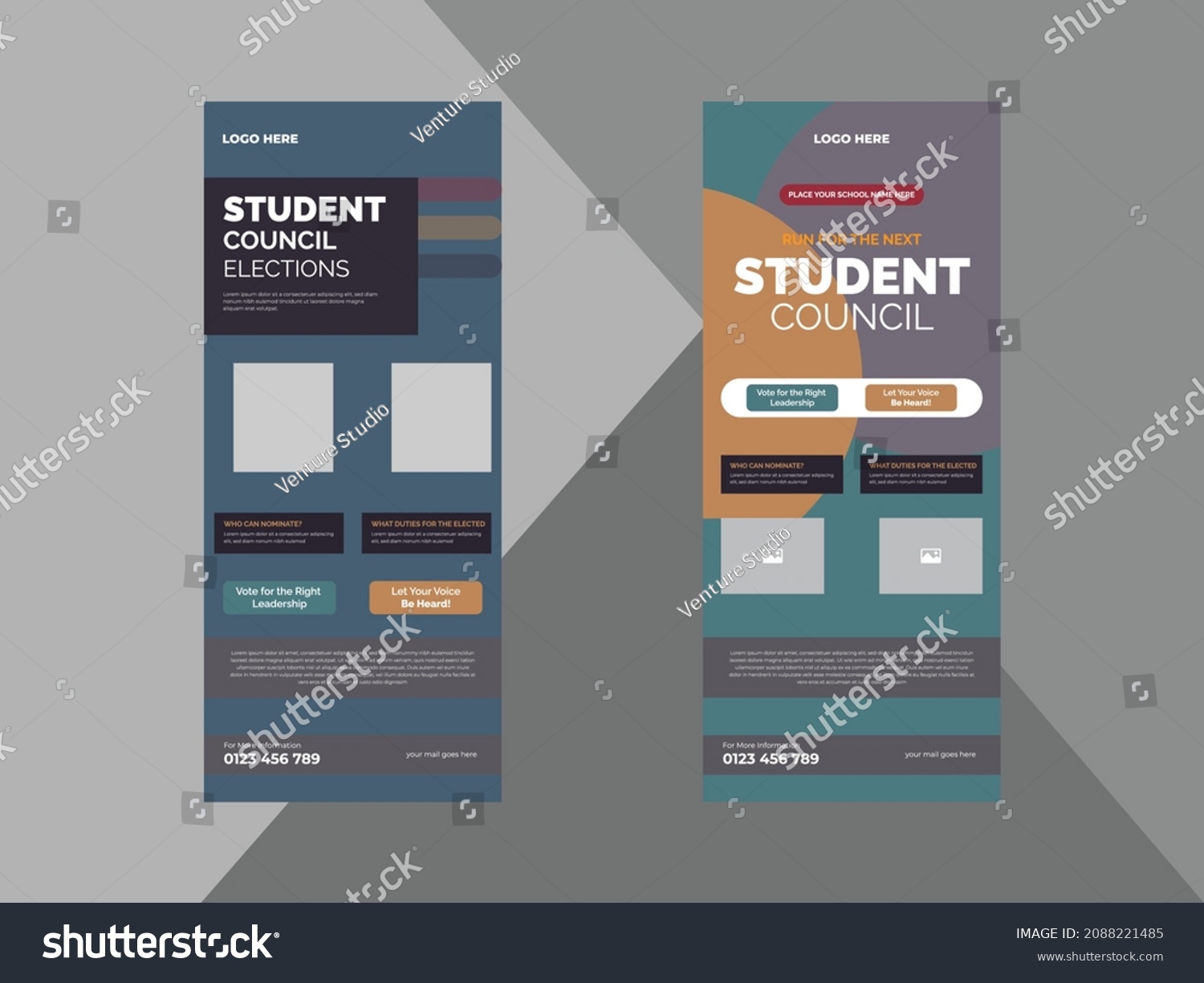 Student Council Roll Banner Design Template Stock Vector (Royalty Free ...