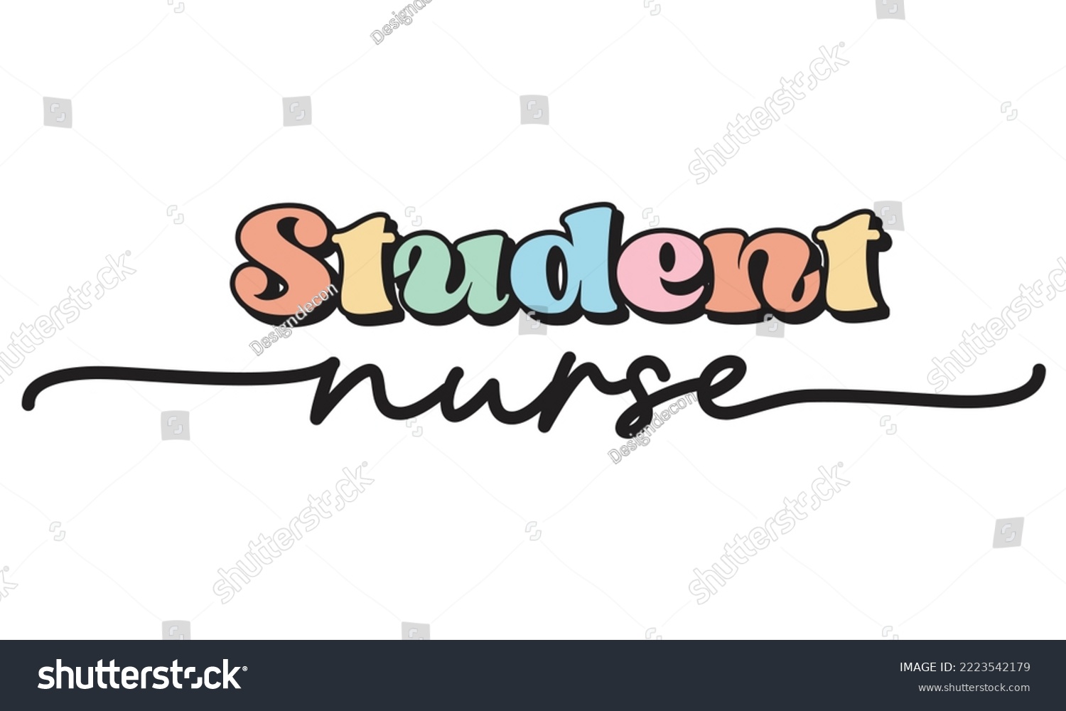 SVG of Student Nurse Medical Career quote retro groovy typography sublimation SVG on white background svg