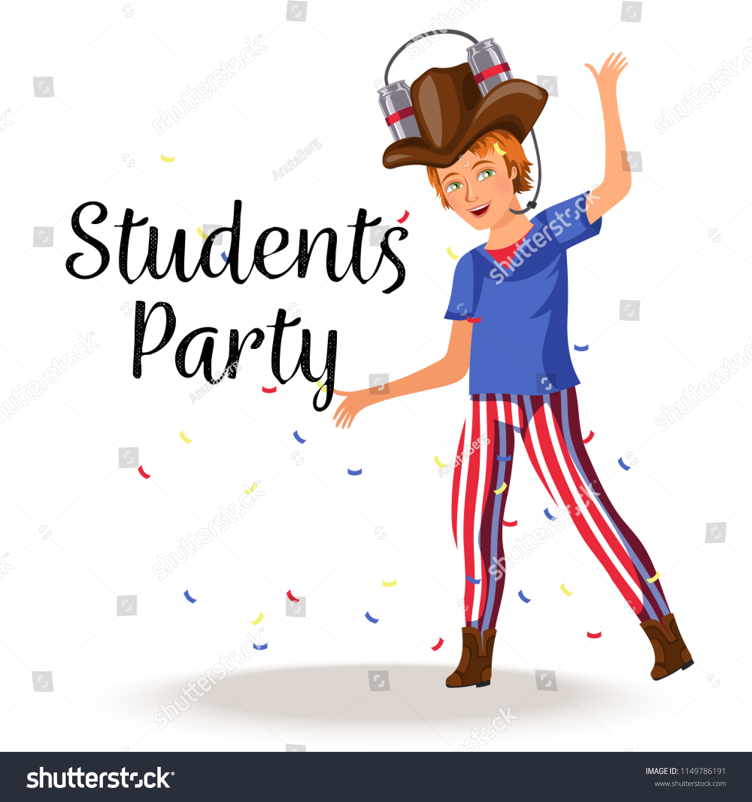 Students Party Colorful Poster Stock Vector (Royalty Free) 1149786191