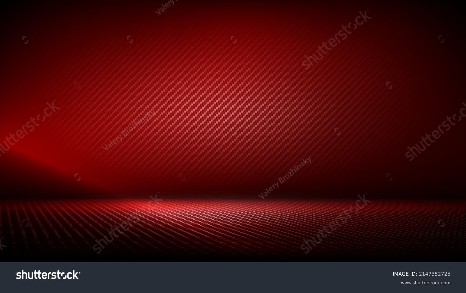 SVG of Studio interior with carbon fiber texture. Modern carbon fiber textured red black interior with light. Background for mounting, product placement. Vector background, template, mockup svg