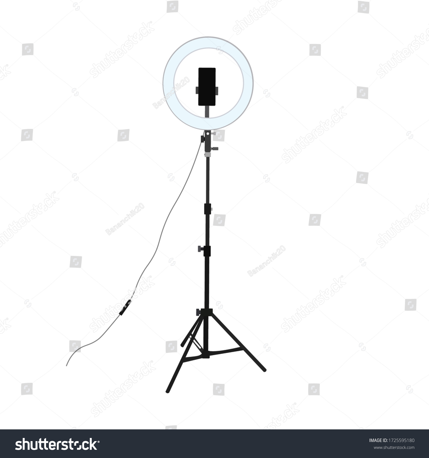 Studio Photo Ring Light Isolated On Stock Vector (Royalty Free) 1725595180