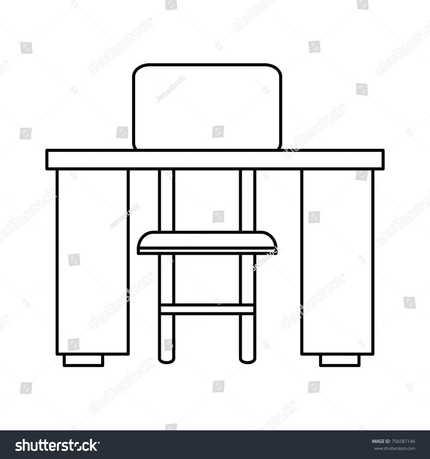 Study Desk Chair Stock Vector (Royalty Free) 756587146