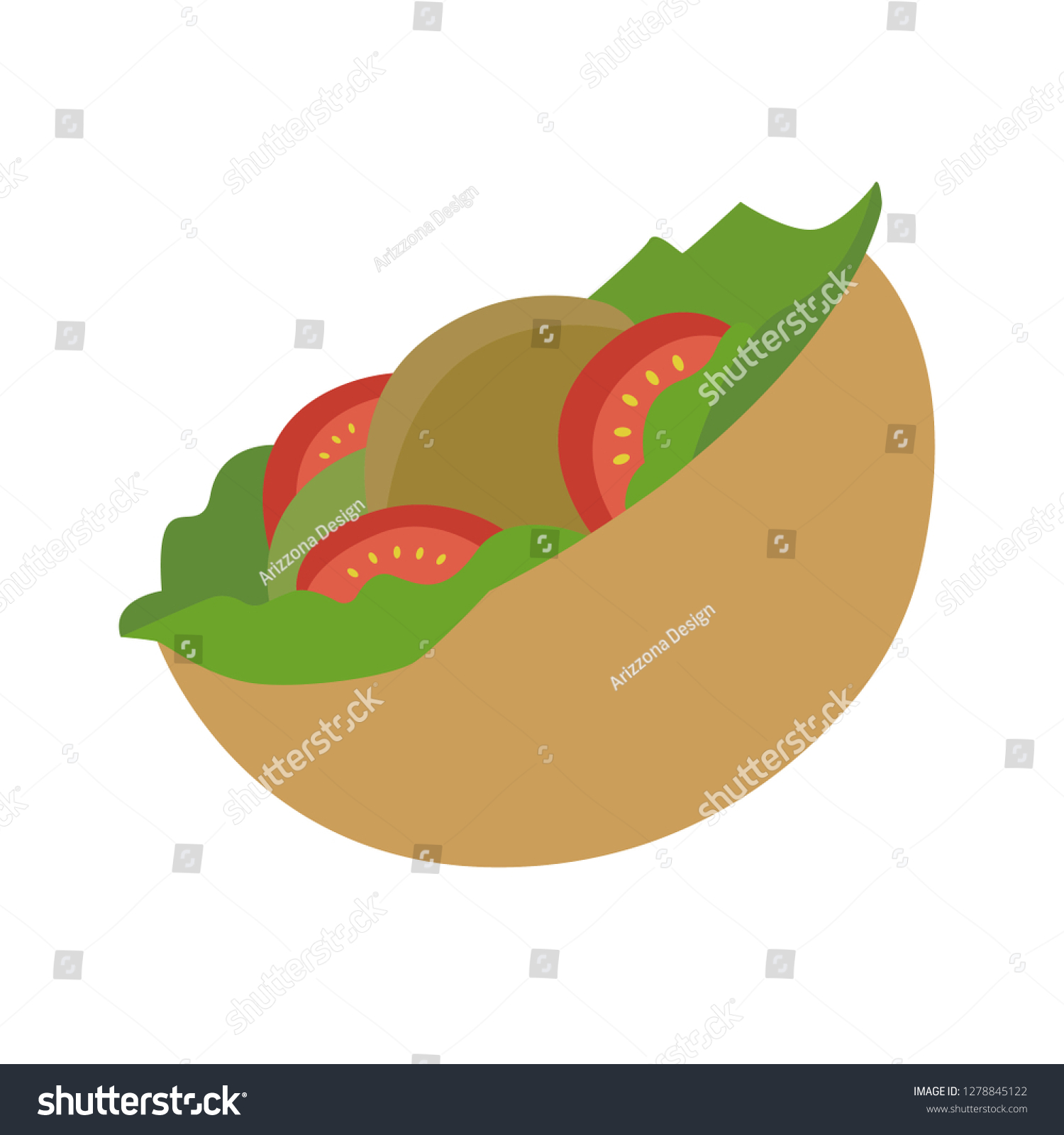 Stuffed Flatbread Vector Emoji Stock Vector (Royalty Free) 1278845122
