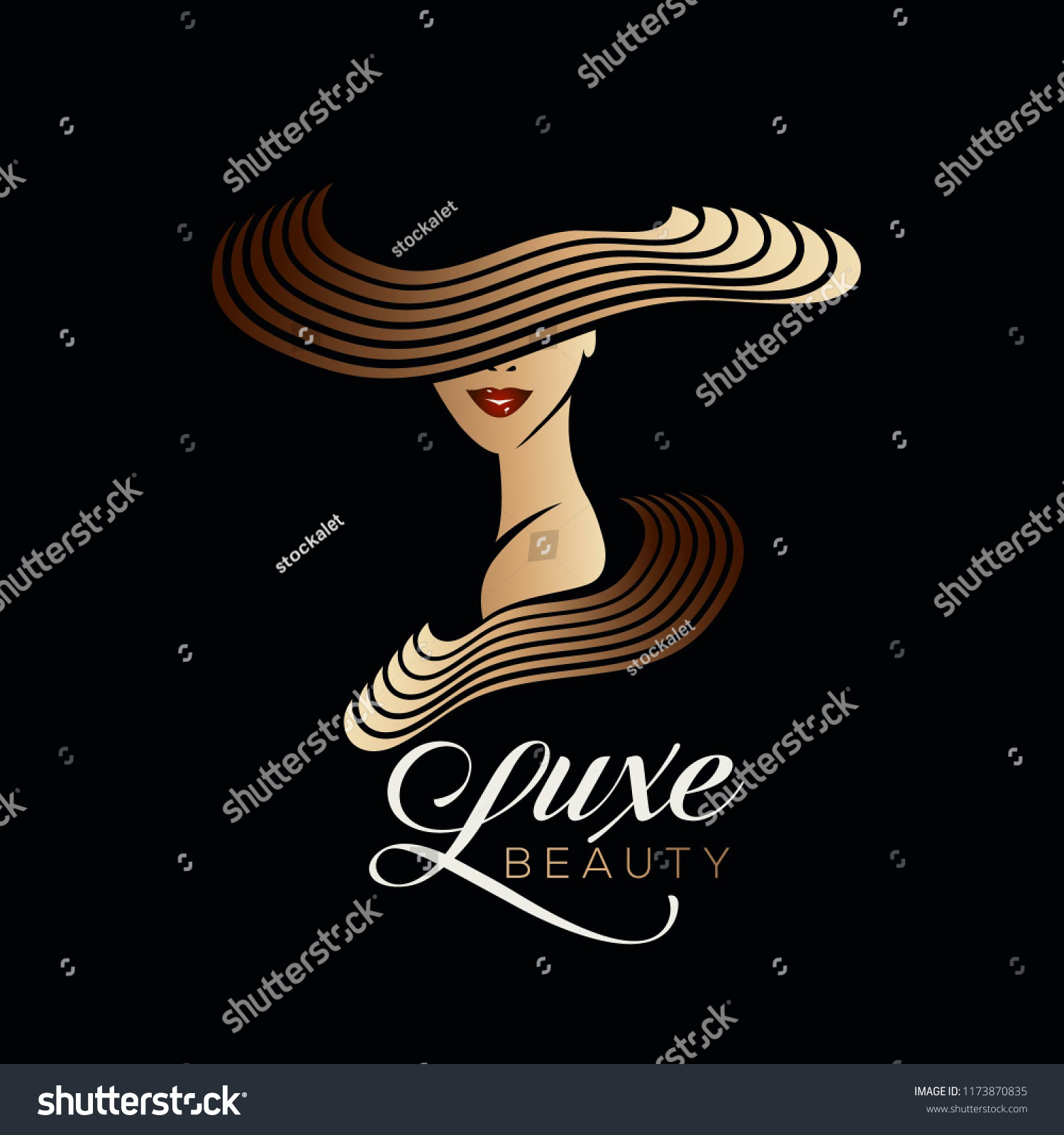 Style Beauty Salon Vector Illustrationbeautiful Woman Vector De Stock Libre De Regalías 