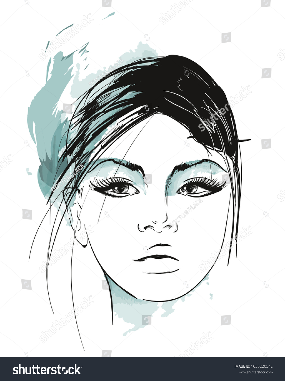 Style Beauty Girl Face Fancy Hairstyle Stock Vector (royalty Free 