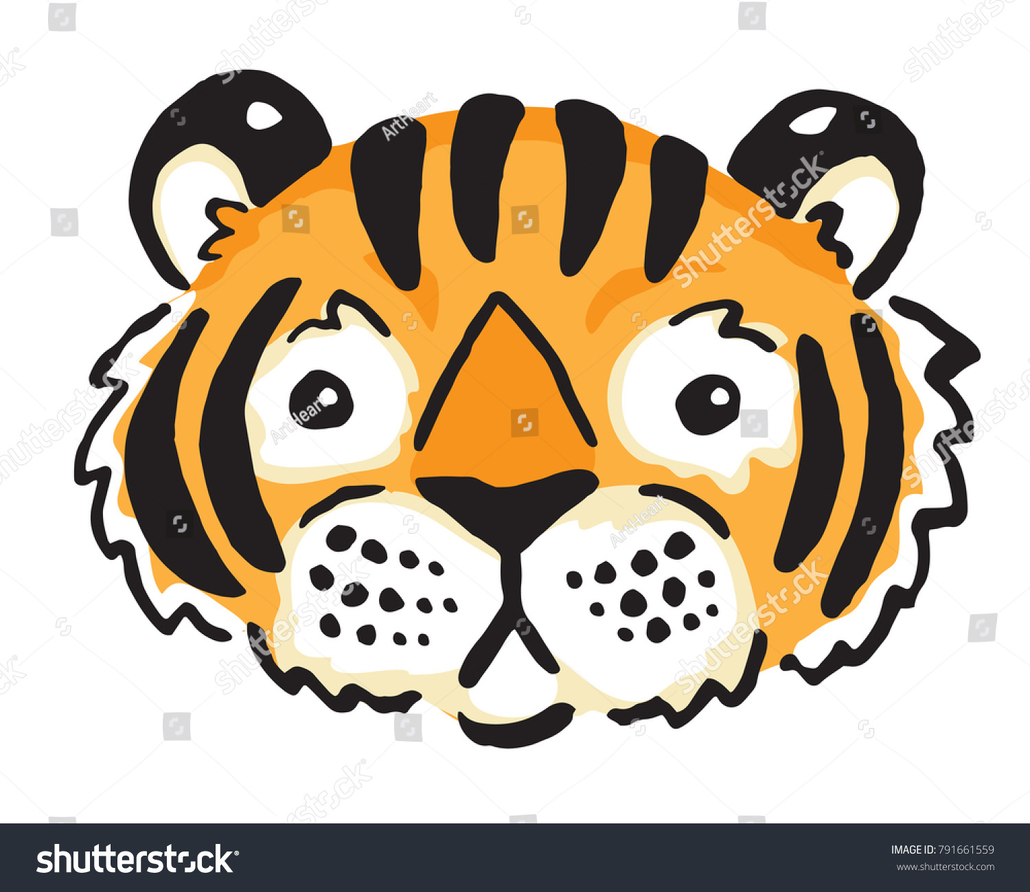 Stylised Vector Cartoon Drawing Cute Tigers Stock Vector (Royalty Free ...