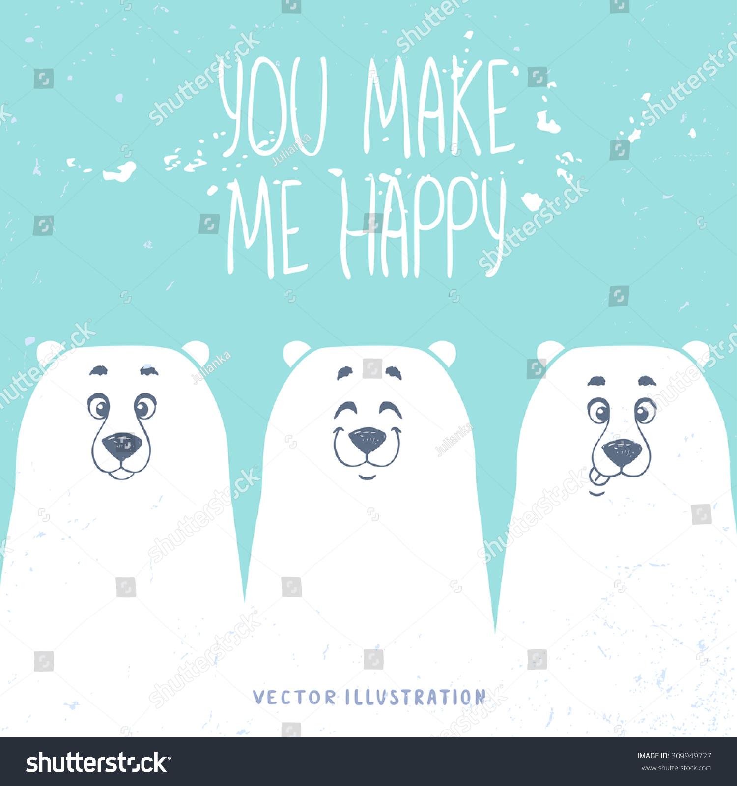 Stylish Card With Bears And Place For Text. Funny And Cute Three ...