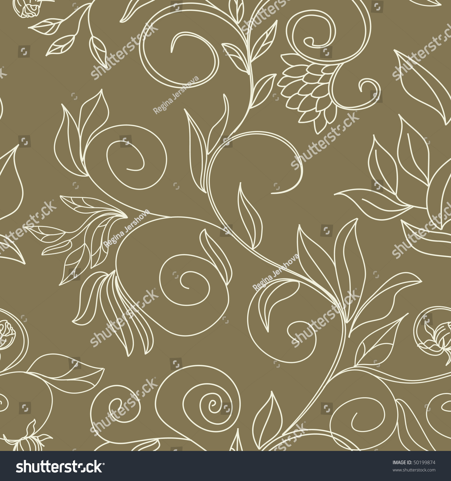 Stylish Colorful Floral Seamless Wallpaper Stock Vector Illustration ...