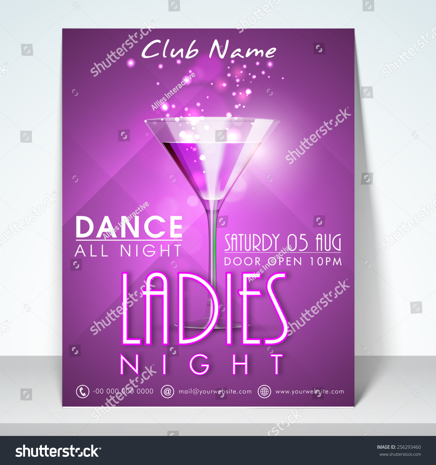 Stylish Flyer, Banner Or Template Design For Ladies Night Party ...