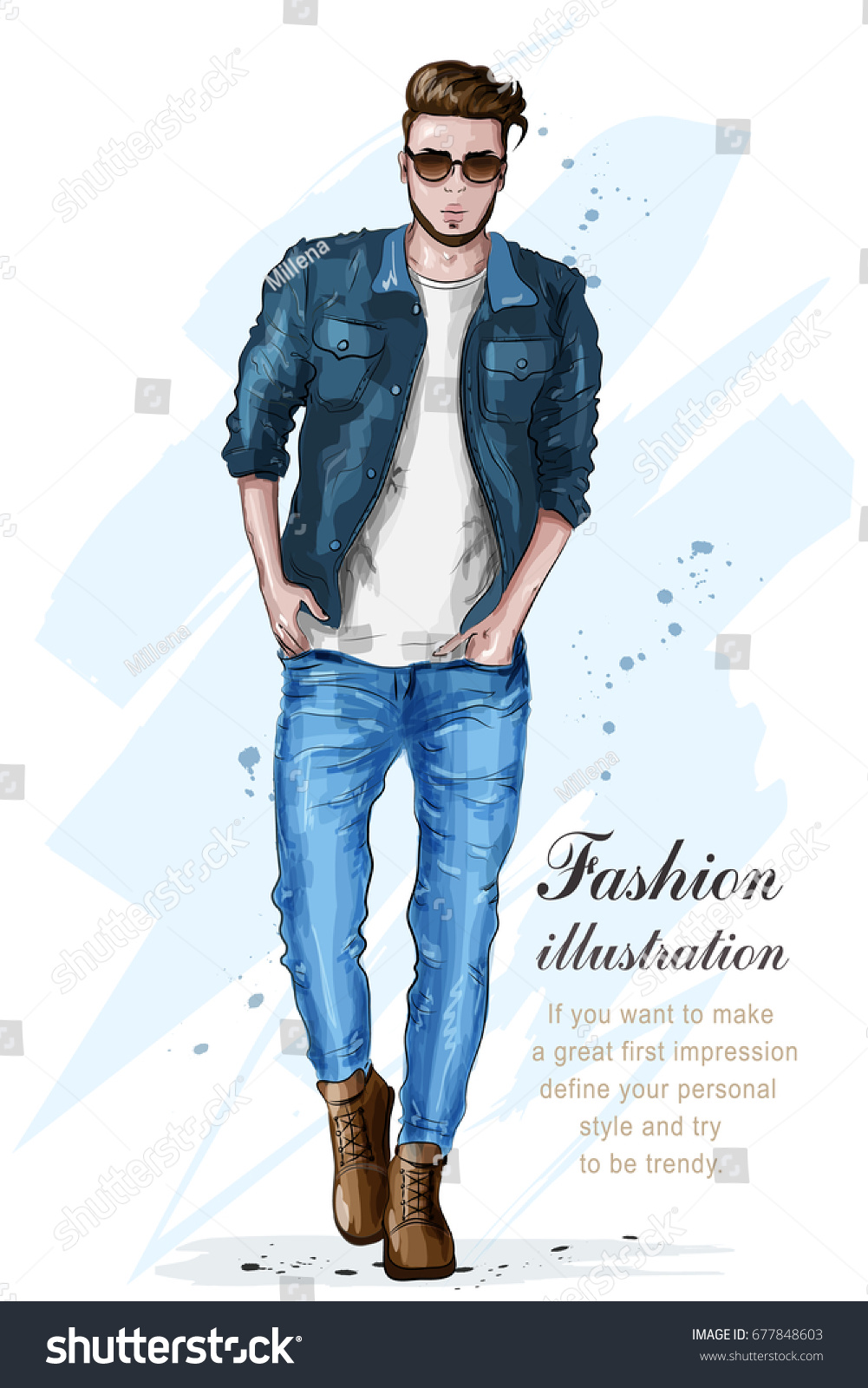 Stylish Handsome Man Fashion Clothes Fashion Stock Vector 