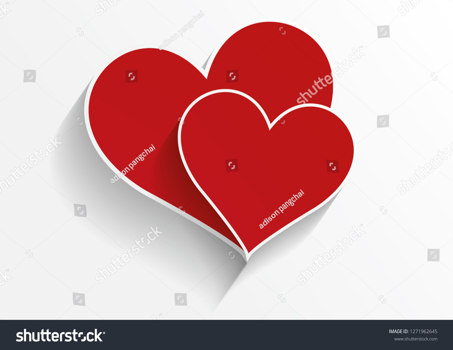 SVG of Stylish Hearts Composition.two hearts.Love Hearts.Valentine's background with two red hearts. Vector illustration - Vector svg
