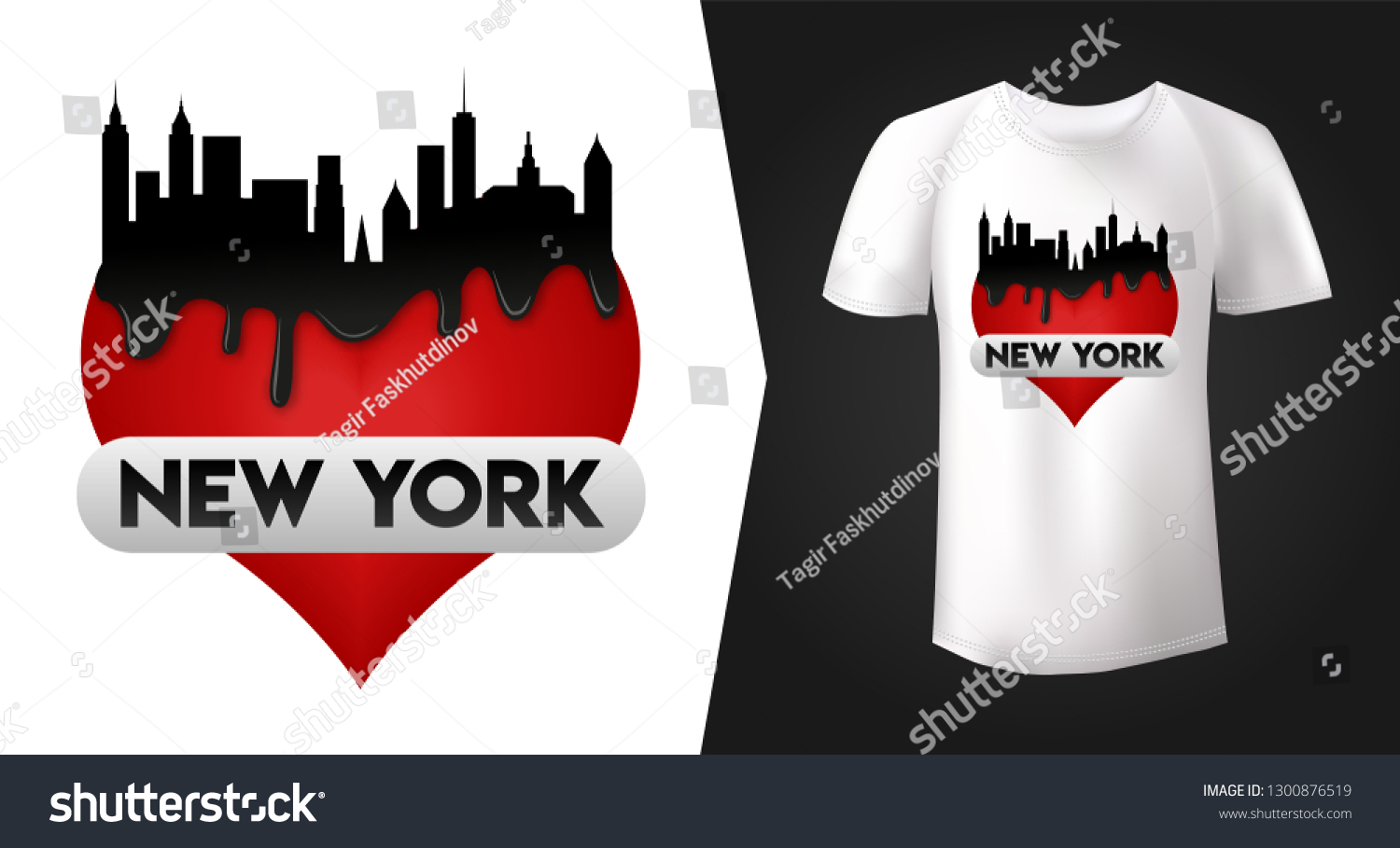 Download Stylish Print White Tshirt Design Black Stock Vector Royalty Free 1300876519