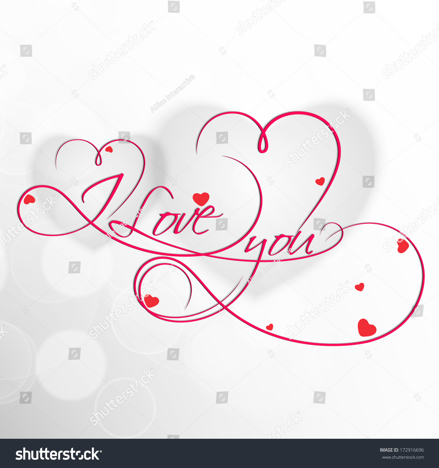 Stylish Text Love You On Shiny Stock Vector Royalty Free 172916696