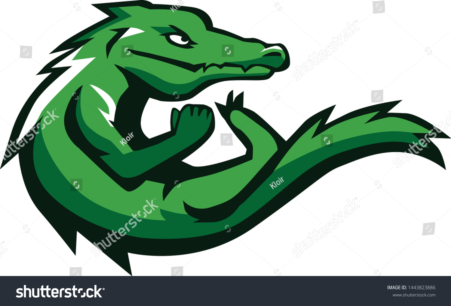 Stylized Alligator Crocodile Vector Logo Stock Vector Royalty Free 1443823886