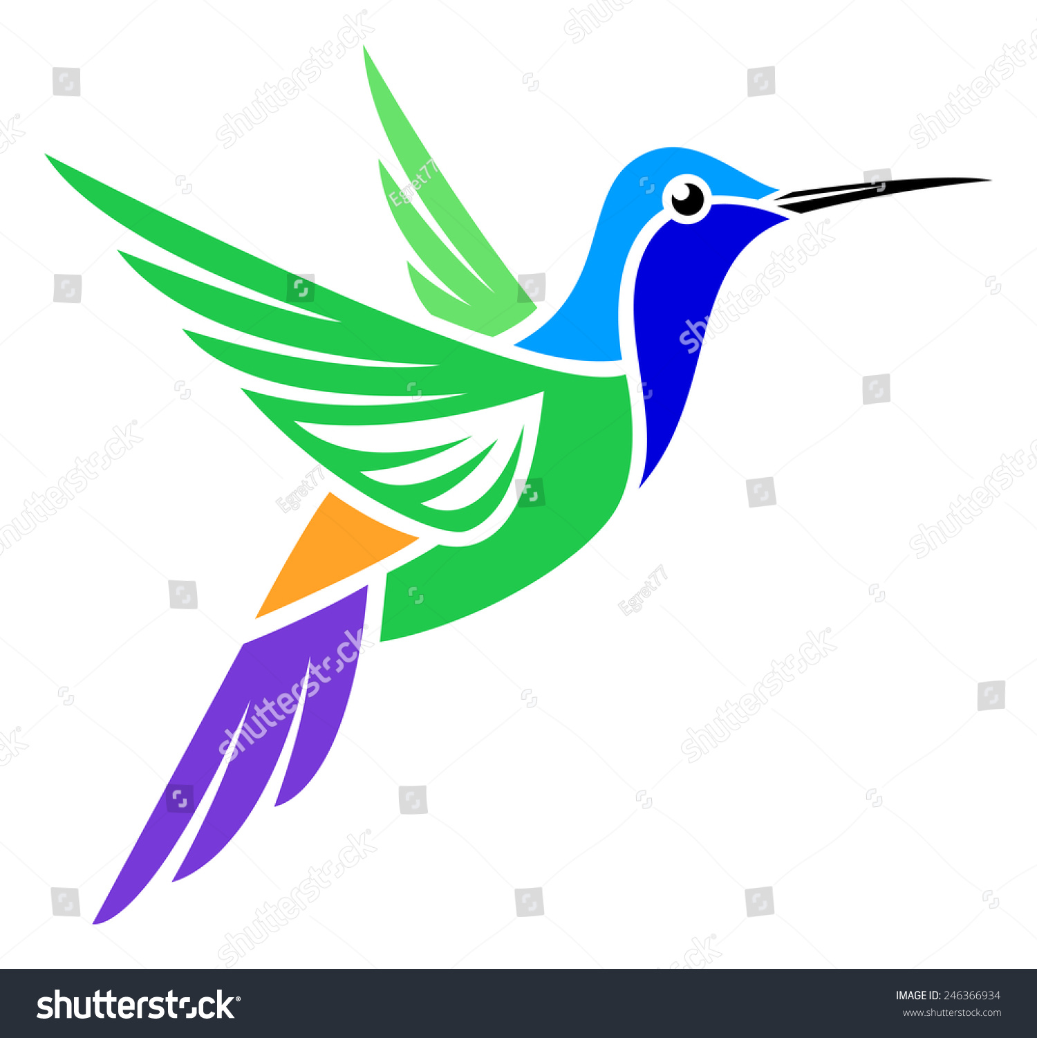 Stylized Bird - Charming Hummingbird Stock Vector Illustration ...