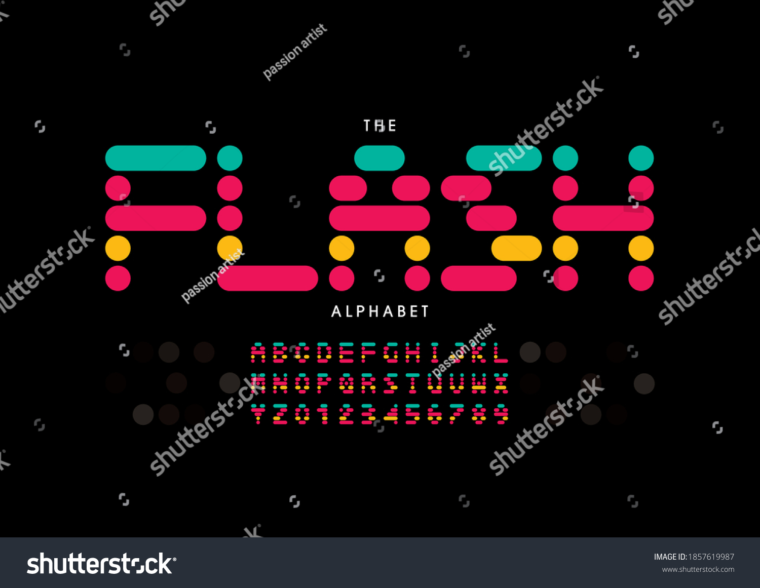 Stylized Flash Alphabet Font Vector Stock Vector (Royalty Free) 1857619987